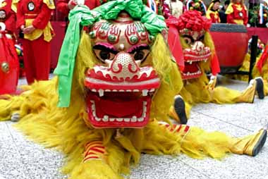 Traditional Chinese dragon at a parade