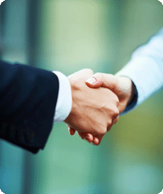 Two business people shaking hands