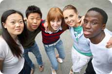 A group of mixed raced friends