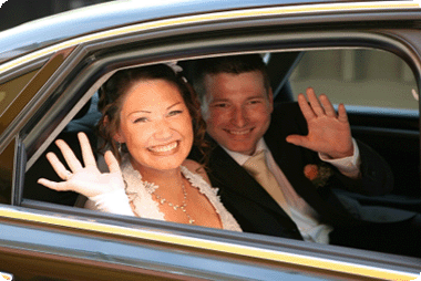 A mature couple who have just gotten married